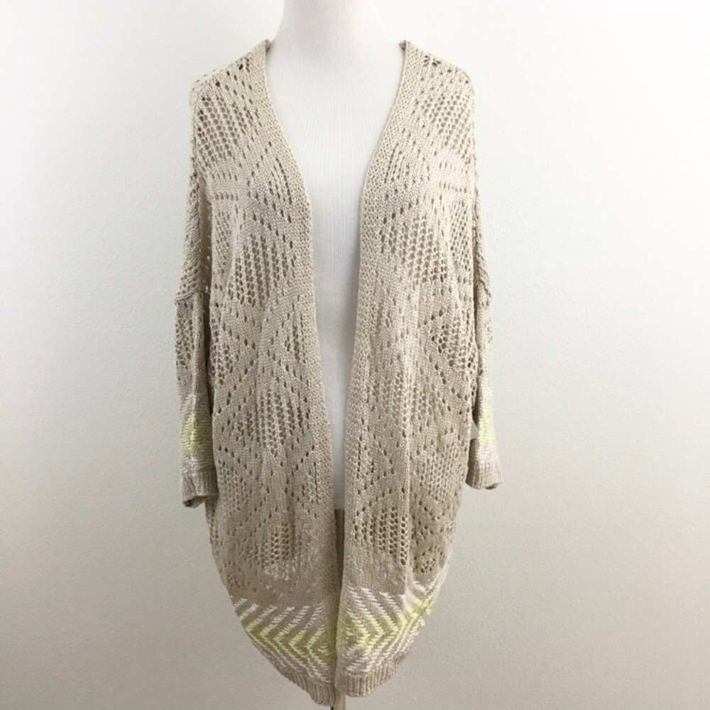 Handmade Crocheted Open Front Cardigan Sweater